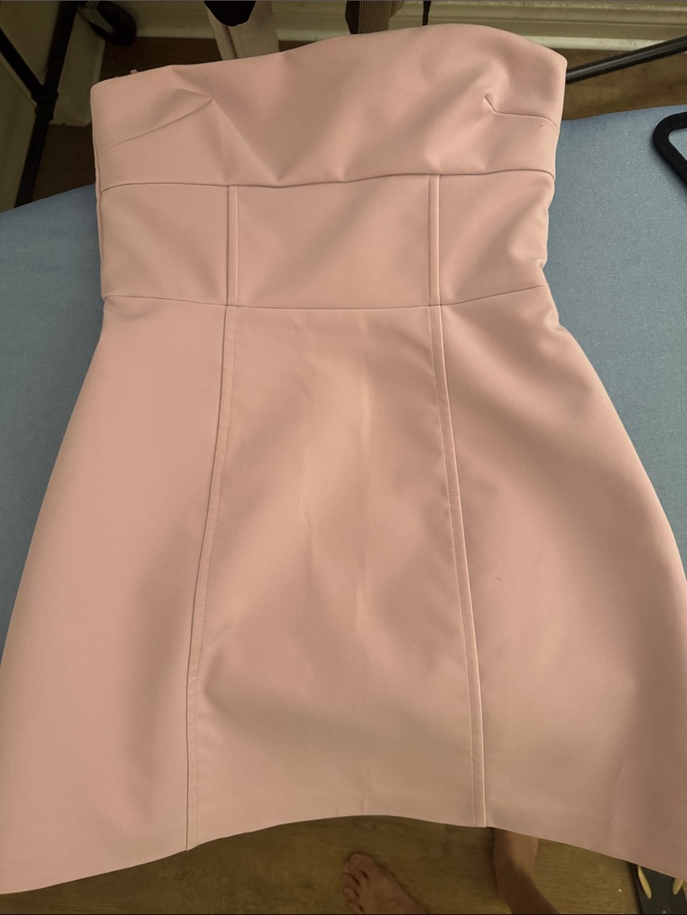 Zara Blush Strapless Fit-and-Flare Dress S